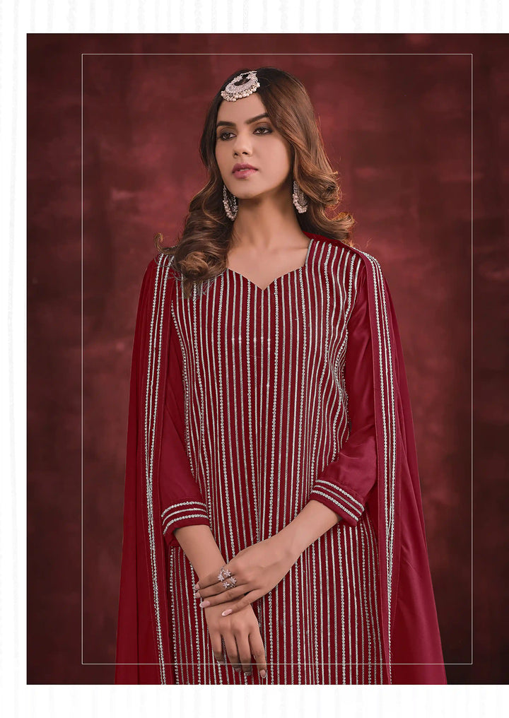Graceful Purple Georgette Top with Sharara | Completed with a Gorgeous Georgette Dupatta