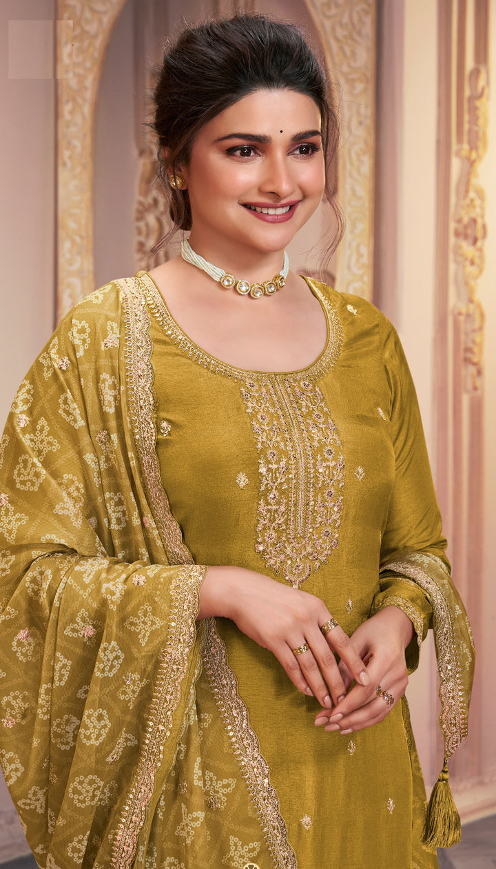 Elegant Georgette Suit | Designer Embroidered Ethnic Set with Chiffon Dupatta