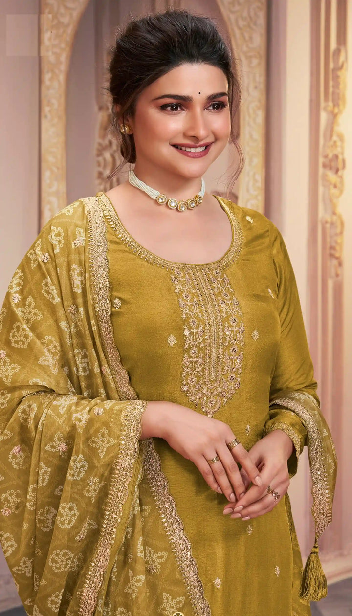 Elegant Georgette Suit | Designer Embroidered Ethnic Set with Chiffon Dupatta