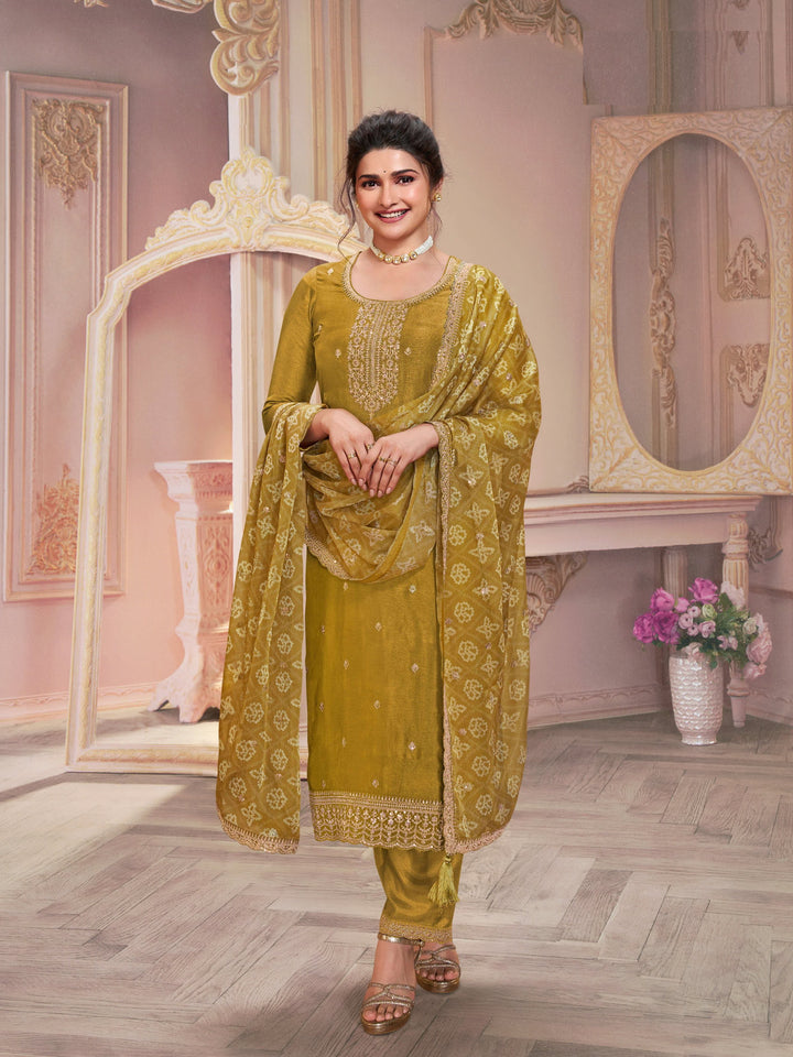 Elegant Georgette Suit | Designer Embroidered Ethnic Set with Chiffon Dupatta