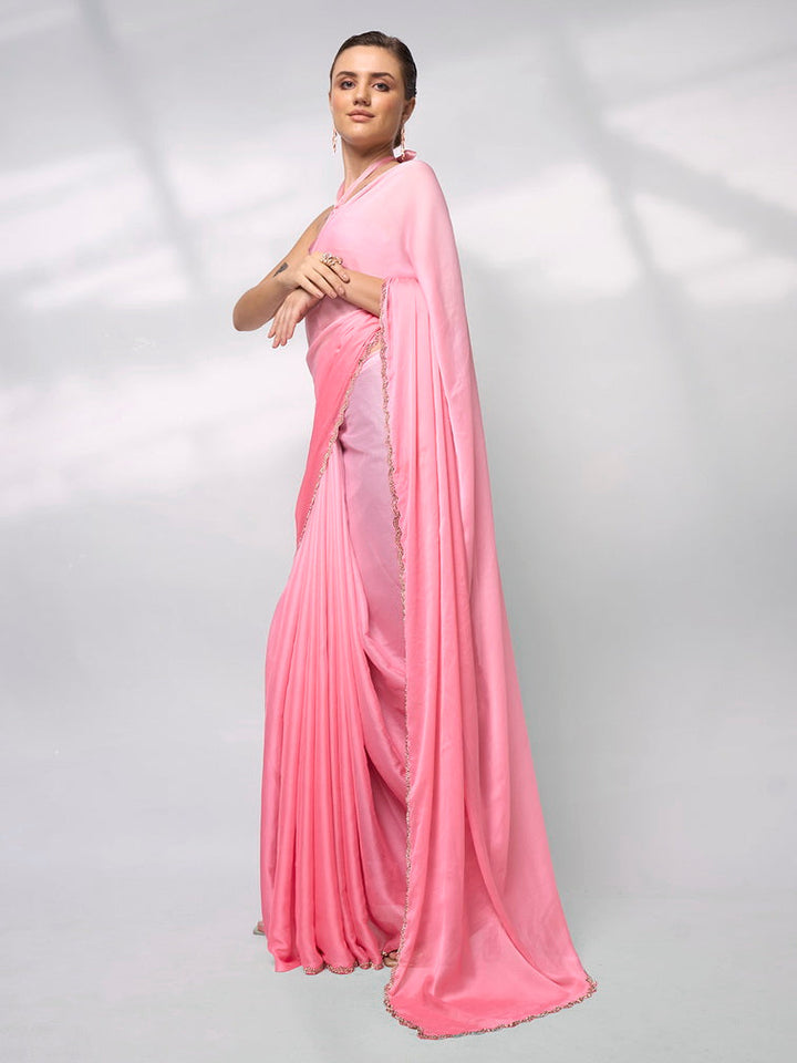 Solid Designer Rangoli Saree | Art-Silk Blouse Perfect for Weddings