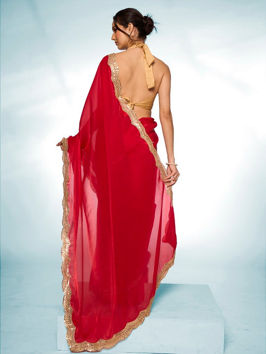 Elegant Designer Saree | Jimmy-Choo Fabric Art-Silk Blouse for Special Events