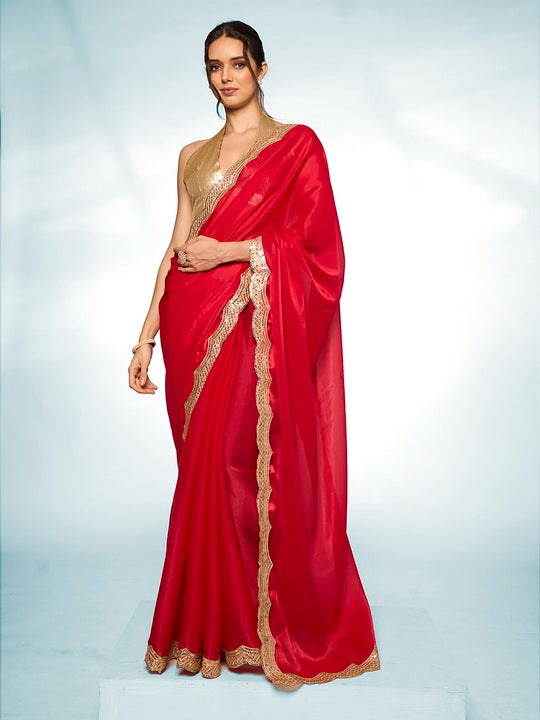 Elegant Designer Saree | Jimmy-Choo Fabric Art-Silk Blouse for Special Events