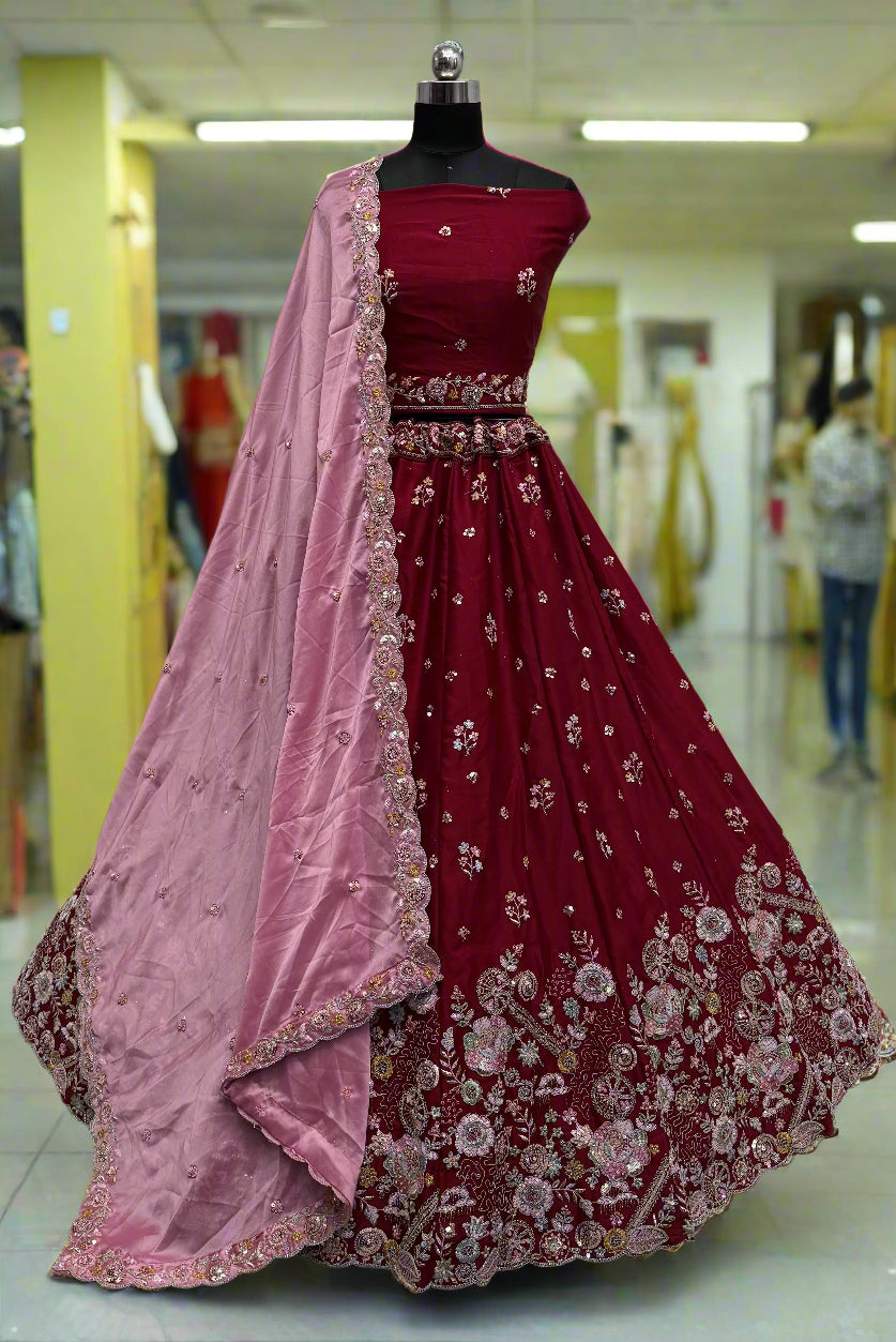 Sophisticated Silk Lehenga with Dupatta | Unmatched Beauty for Grand Occasions