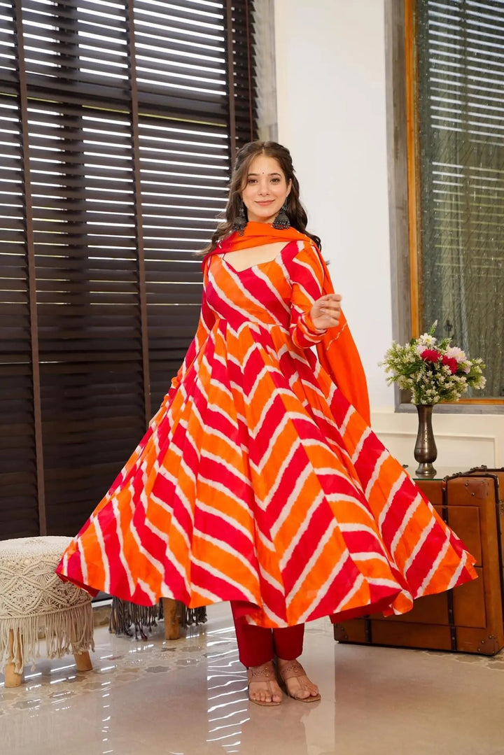 Tebby Silk Kurta Set | Elegant Digital Printed Ethnic Suit with Dupatta