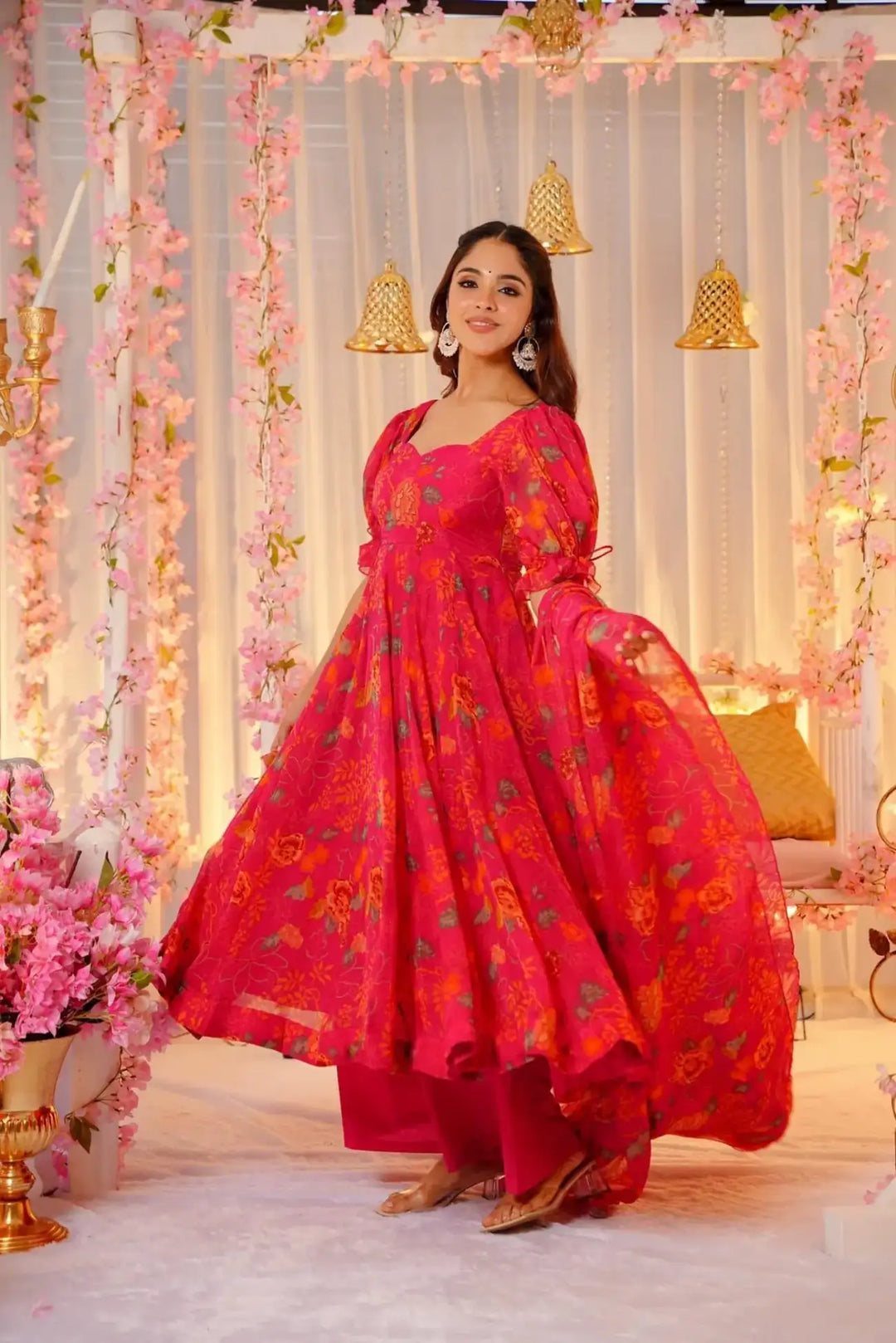 Stylish Tebby Silk Suit | Readymade Digital Printed Salwar Set for Women