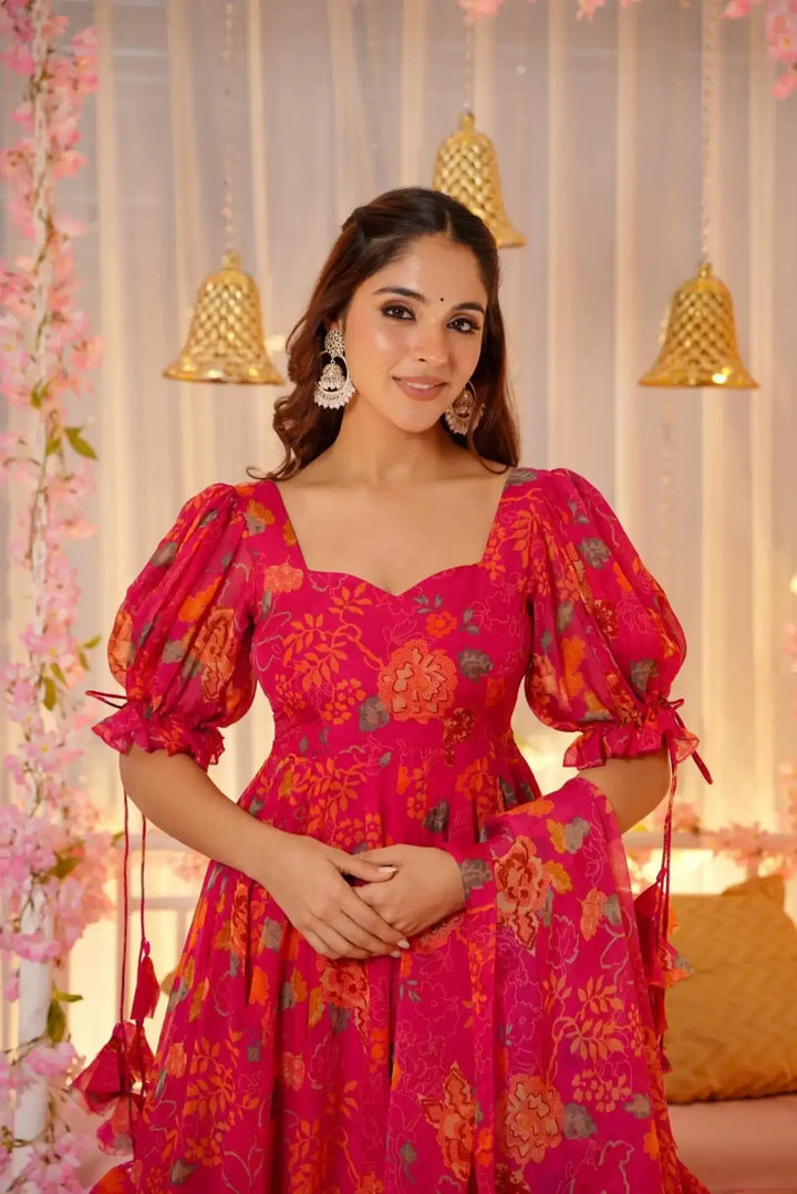 Stylish Tebby Silk Suit | Readymade Digital Printed Salwar Set for Women