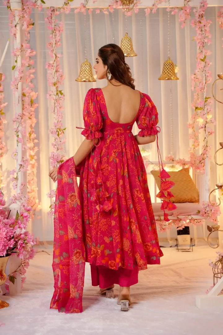 Stylish Tebby Silk Suit | Readymade Digital Printed Salwar Set for Women