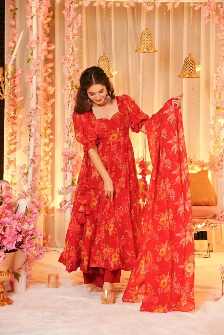 Stylish Tebby Silk Suit | Readymade Digital Printed Salwar Set for Women