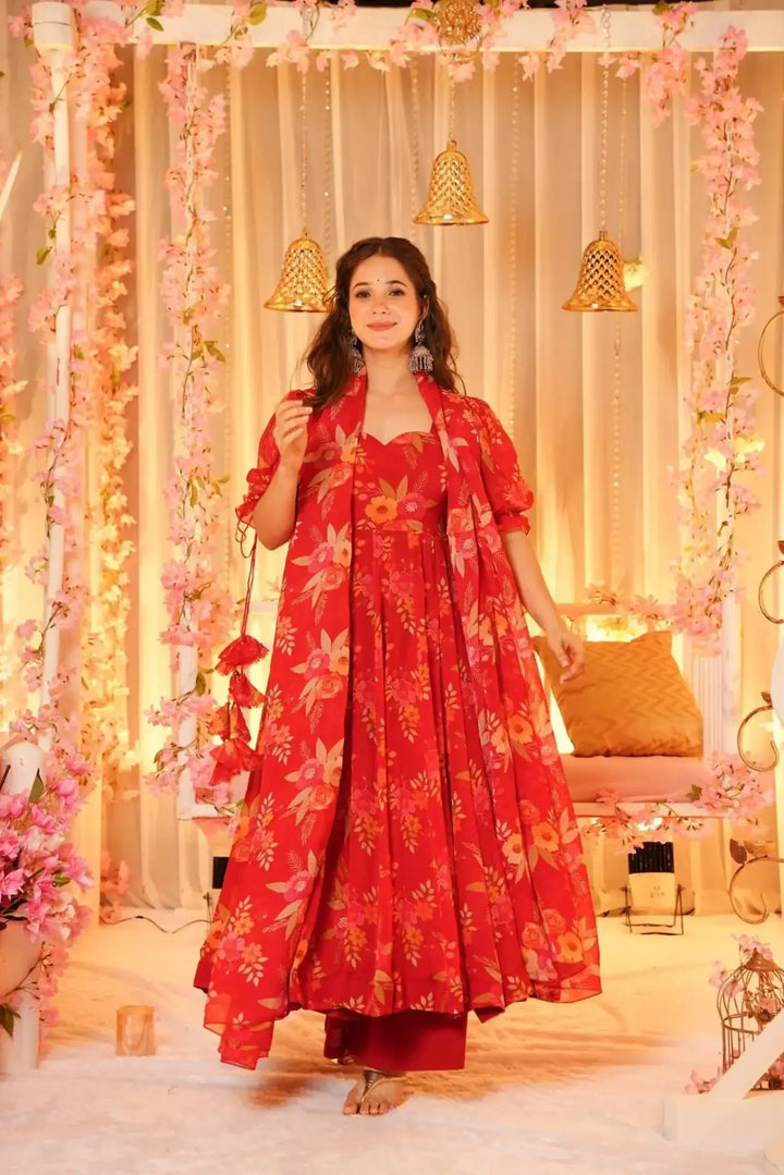Stylish Tebby Silk Suit | Readymade Digital Printed Salwar Set for Women