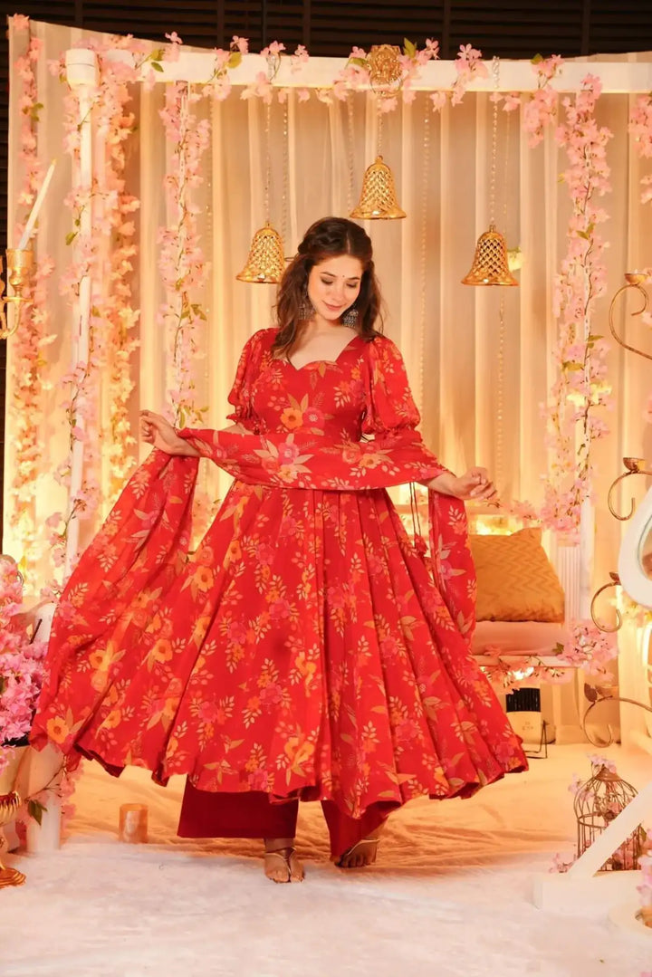 Stylish Tebby Silk Suit | Readymade Digital Printed Salwar Set for Women