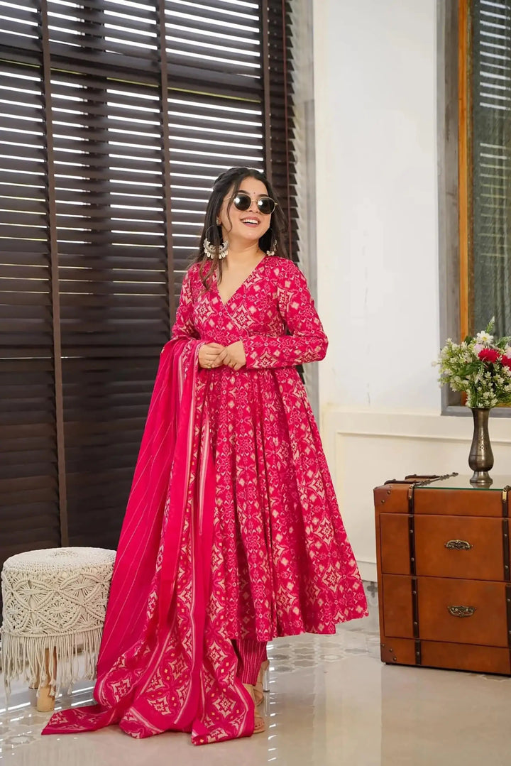 Designer Muslin Salwar Suit | Digital Printed Ethnic Set with Dupatta