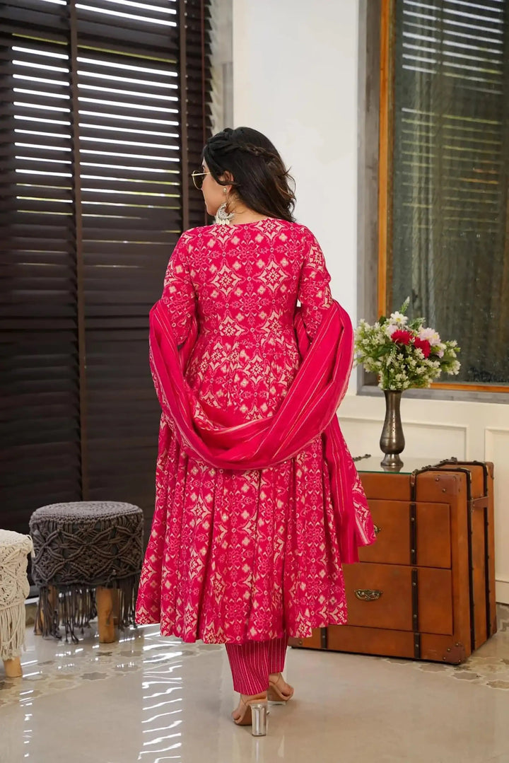 Designer Muslin Salwar Suit | Digital Printed Ethnic Set with Dupatta