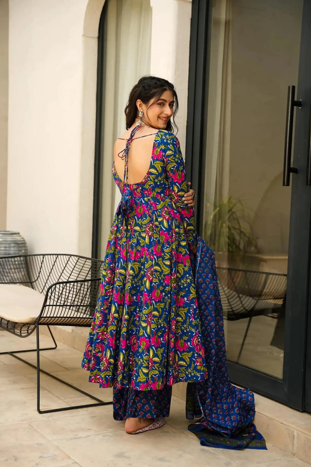 Partywear Muslin Suit | Digitally Printed Ethnic Set with Matching Dupatta
