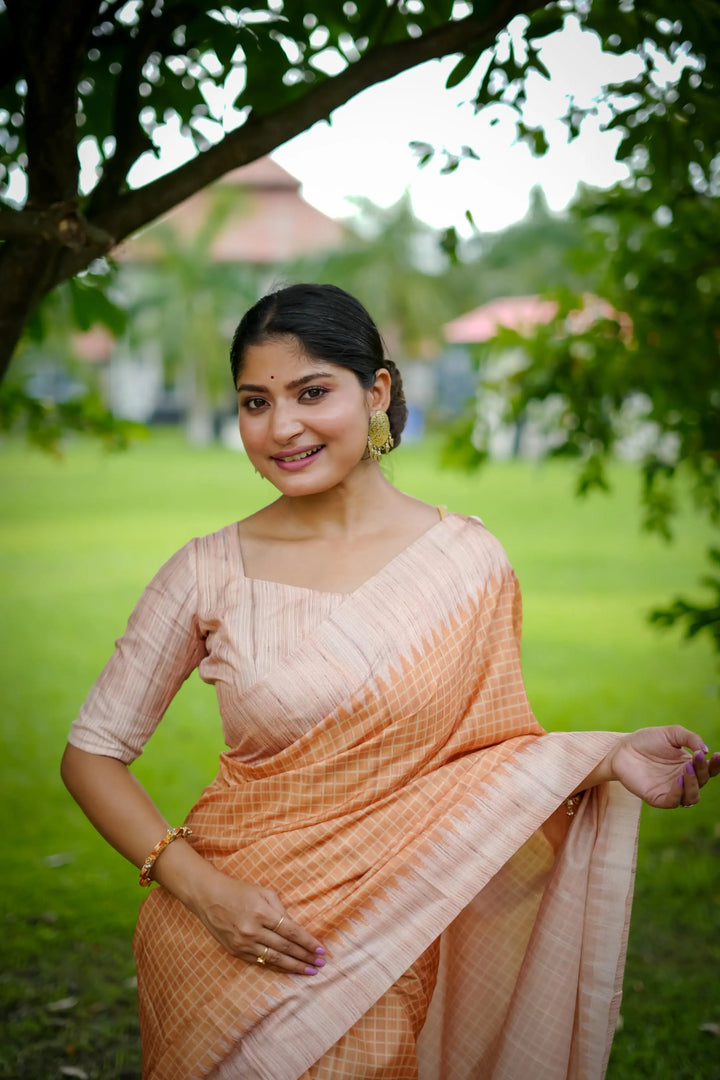 Tussar Silk Saree with Wevon Kantha Designer Print | Special Event & Wedding