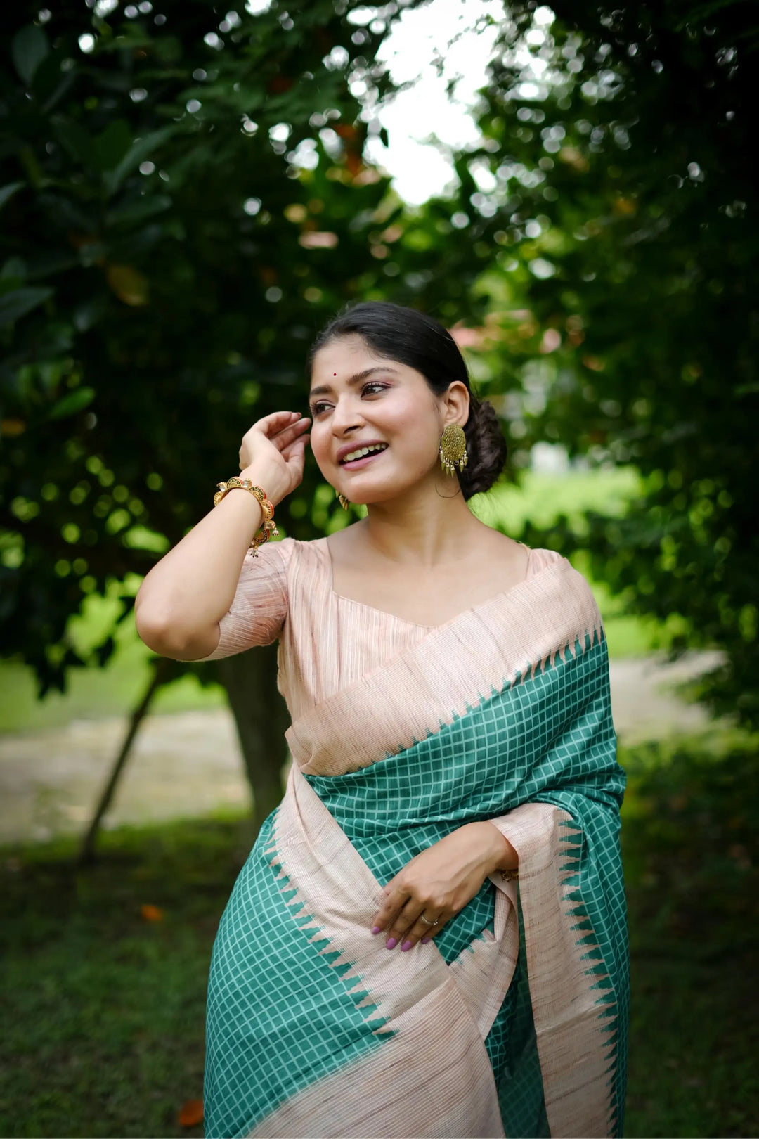 Tussar Silk Saree with Wevon Kantha Designer Print | Special Event & Wedding