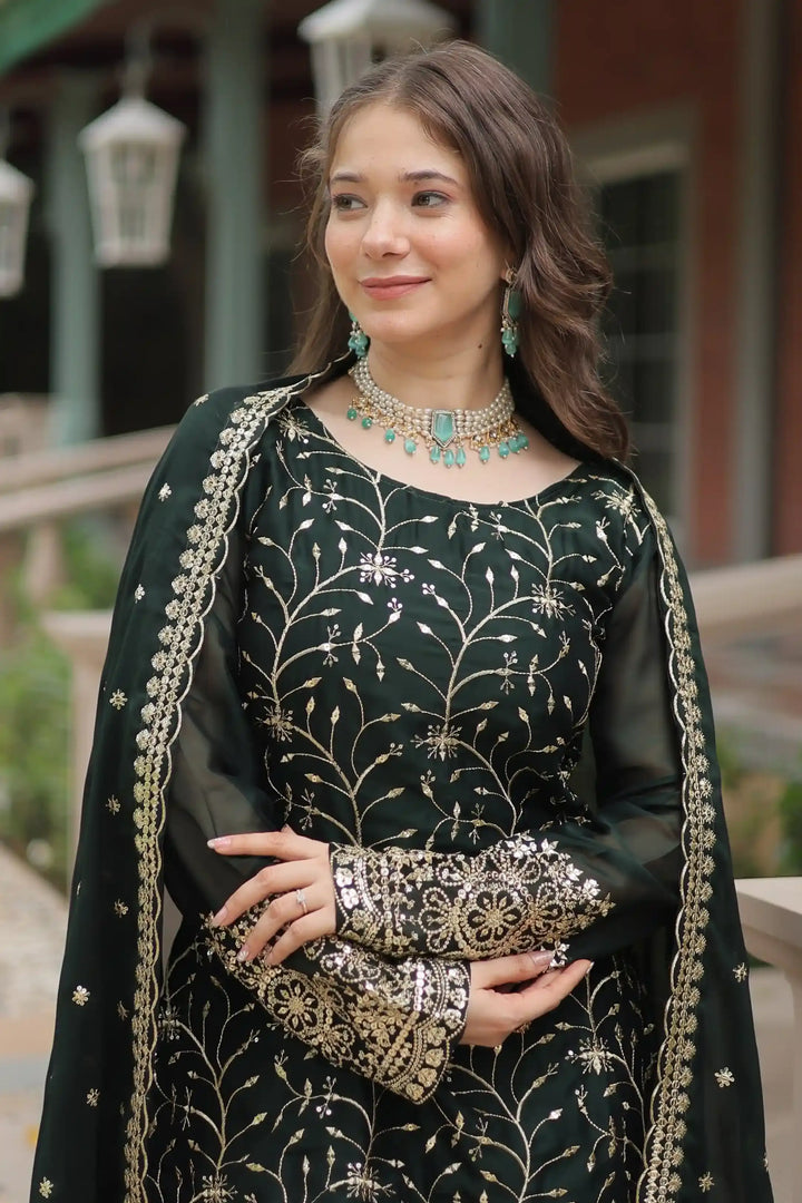 Stylish Readymade Palazzo Suit | Rangoli Silk with Beautiful Embroidery Work