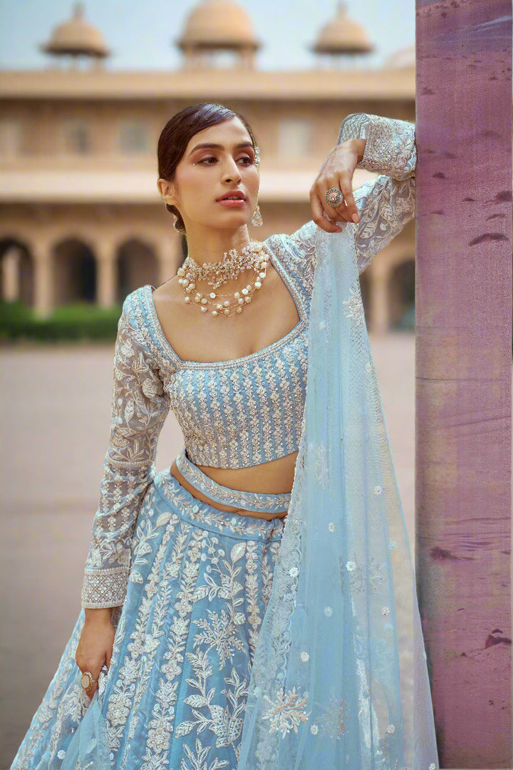 Designer Heavy Embroidered Lehenga Choli | Organza Fabric with Net Dupatta