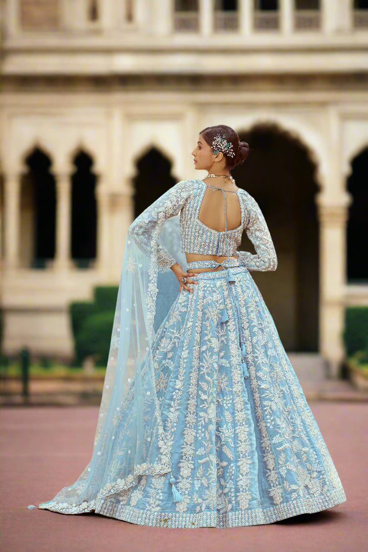 Designer Heavy Embroidered Lehenga Choli | Organza Fabric with Net Dupatta
