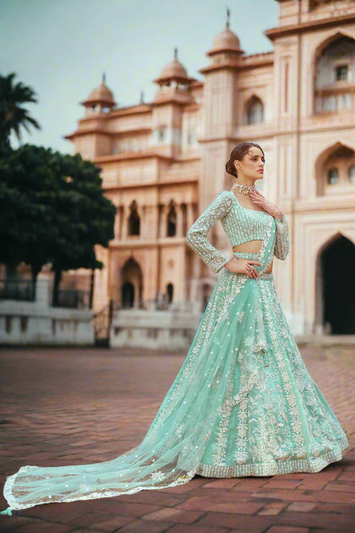 Designer Heavy Embroidered Lehenga Choli | Organza Fabric with Net Dupatta