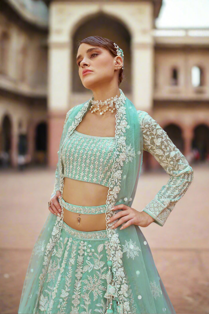 Designer Heavy Embroidered Lehenga Choli | Organza Fabric with Net Dupatta