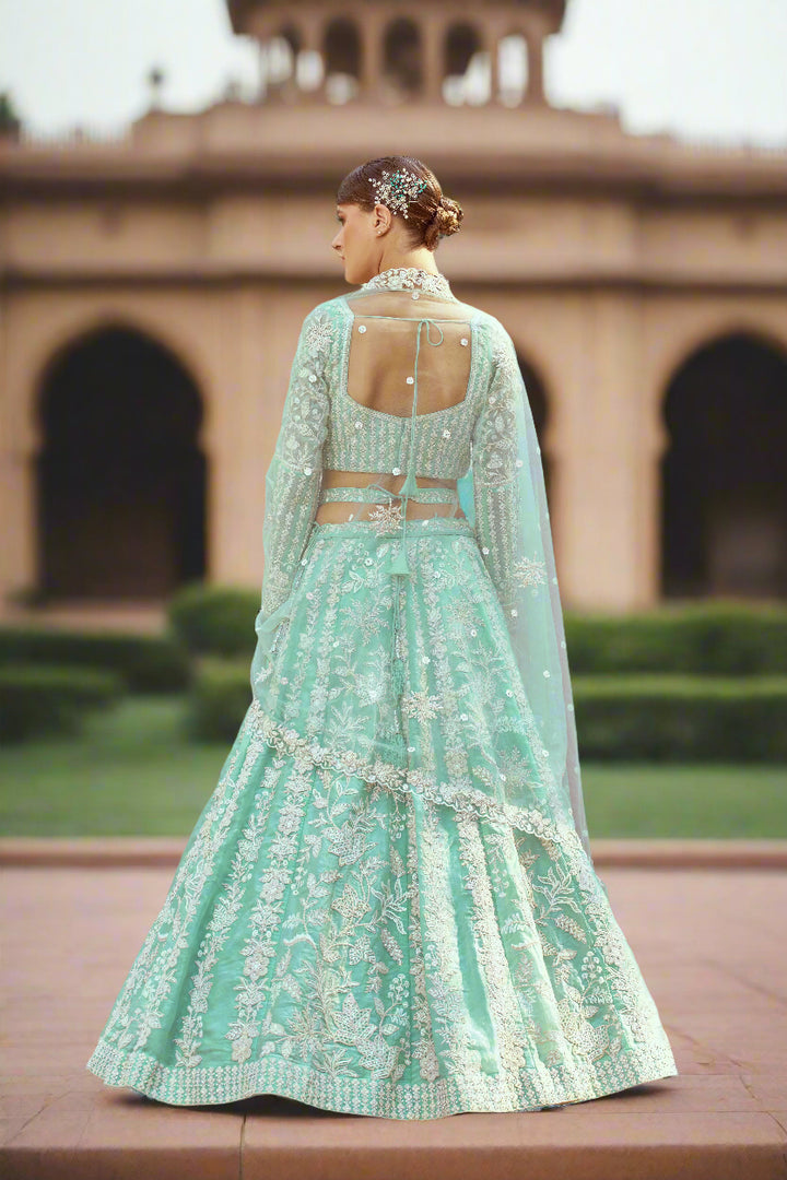 Designer Heavy Embroidered Lehenga Choli | Organza Fabric with Net Dupatta