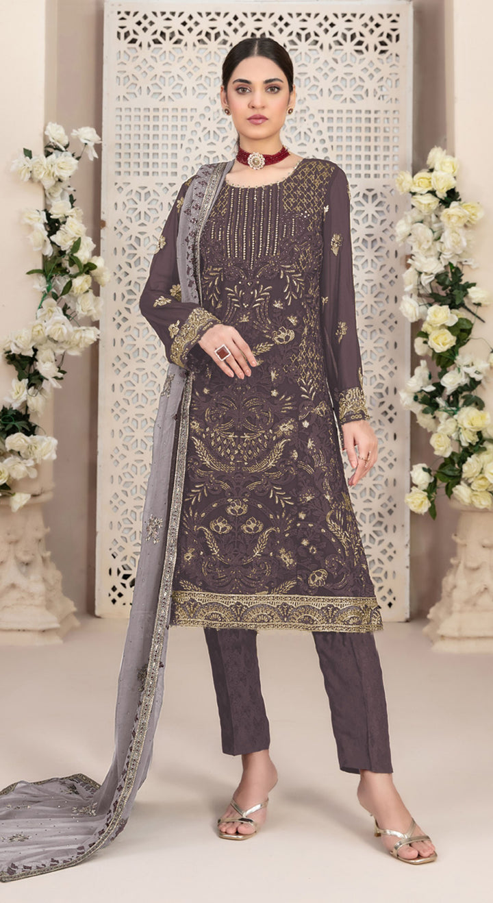 Stylish Georgette Top Featuring Santoon Bottom | Accentuated by a Georgette Dupatta
