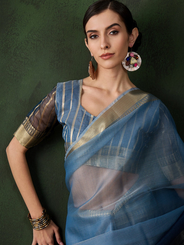 Exquisite Woven Jacquard Saree | Timeless Khadi-Organza for Weddings