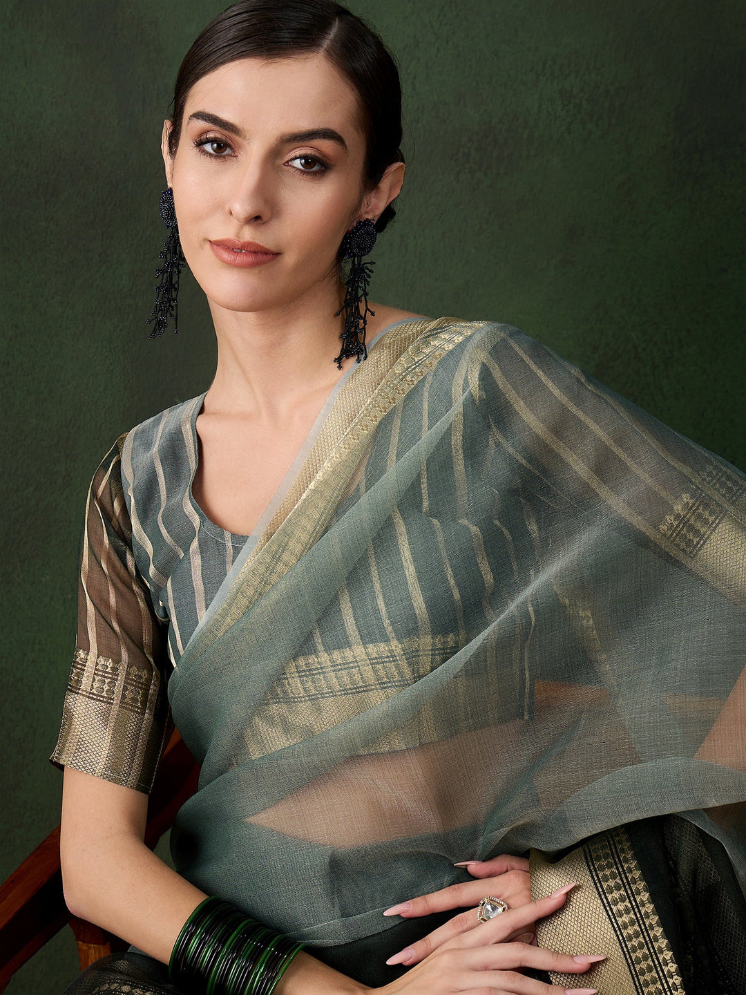 Exquisite Woven Jacquard Saree | Timeless Khadi-Organza for Weddings