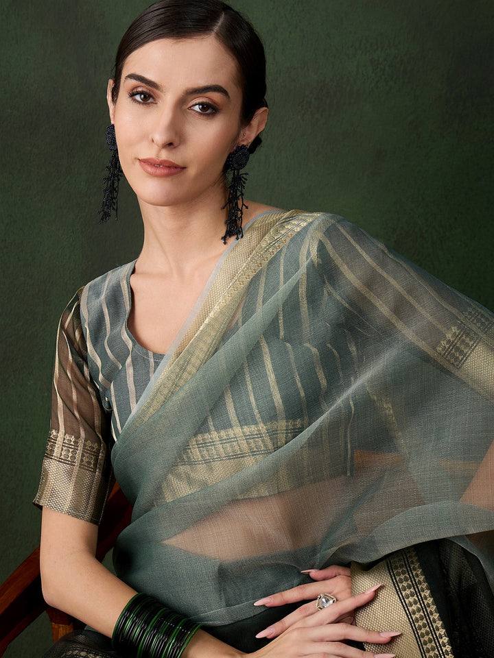 Exquisite Woven Jacquard Saree | Timeless Khadi-Organza for Weddings