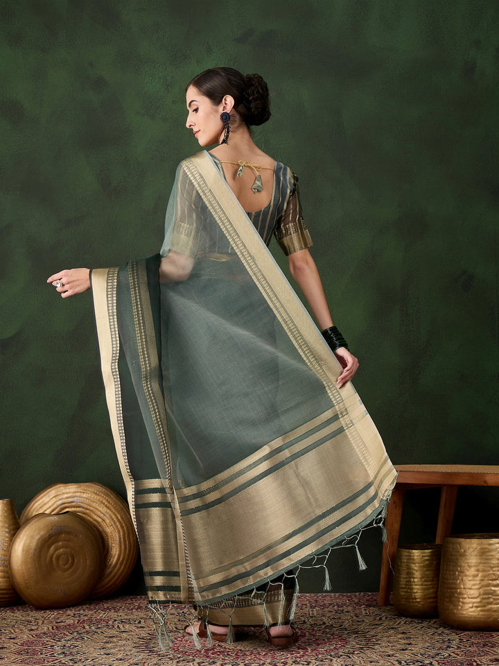 Exquisite Woven Jacquard Saree | Timeless Khadi-Organza for Weddings