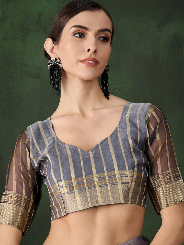 Exquisite Woven Jacquard Saree | Timeless Khadi-Organza for Weddings
