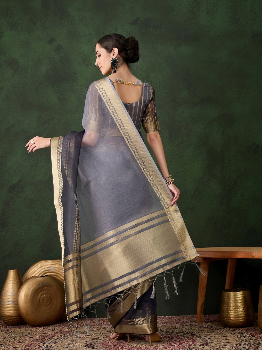 Exquisite Woven Jacquard Saree | Timeless Khadi-Organza for Weddings