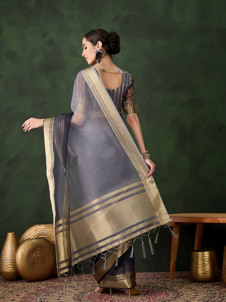 Exquisite Woven Jacquard Saree | Timeless Khadi-Organza for Weddings