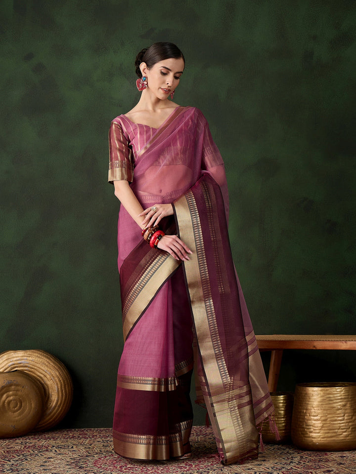 Exquisite Woven Jacquard Saree | Timeless Khadi-Organza for Weddings