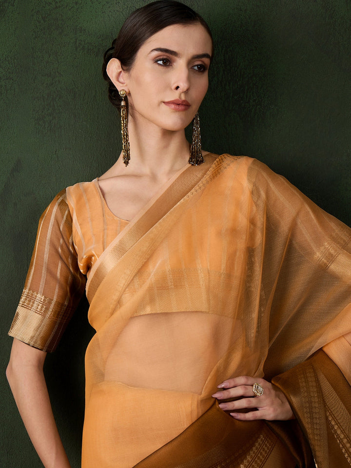 Exquisite Woven Jacquard Saree | Timeless Khadi-Organza for Weddings