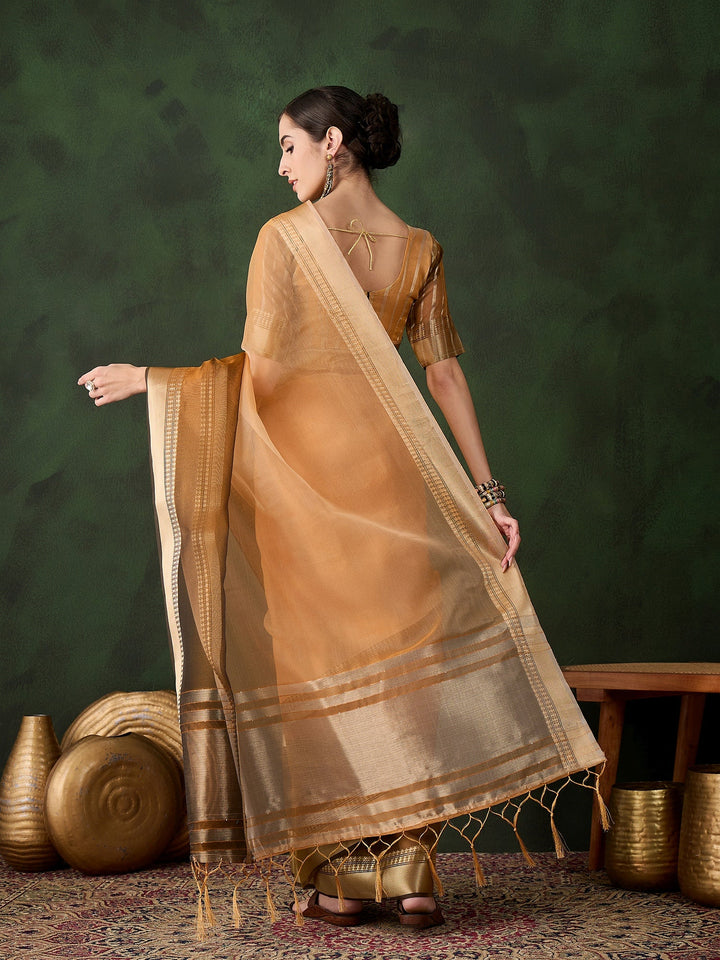 Exquisite Woven Jacquard Saree | Timeless Khadi-Organza for Weddings