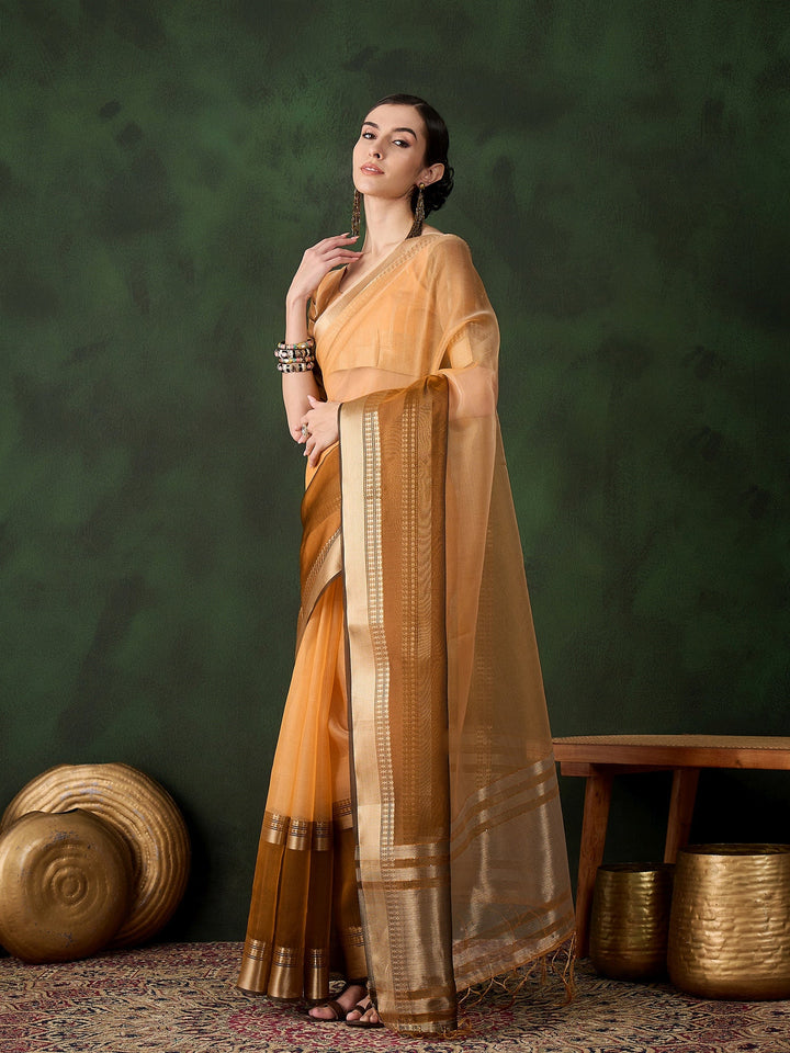 Exquisite Woven Jacquard Saree | Timeless Khadi-Organza for Weddings