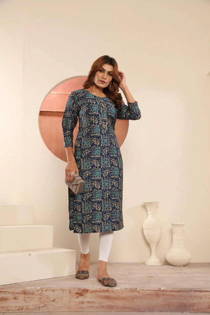 Viscose Muslin Kurti | Designer Printed with Pocket Stylish & Comfortable