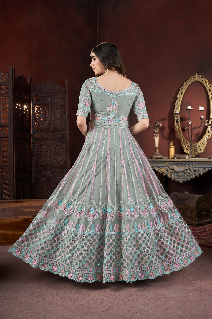Premium Anarkali Suit | Zarkan Embroidery on Net with Stunning Details