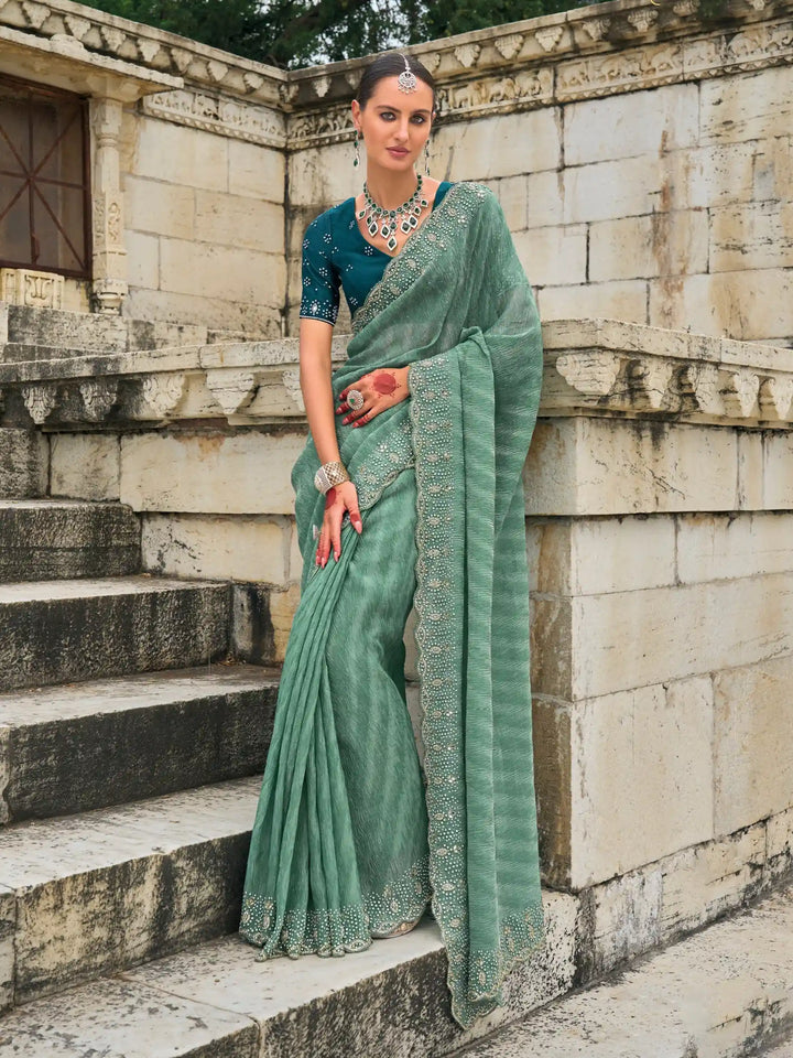 Luxurious Tissue-Crush Saree | Perfect for Weddings & Festive Celebrations