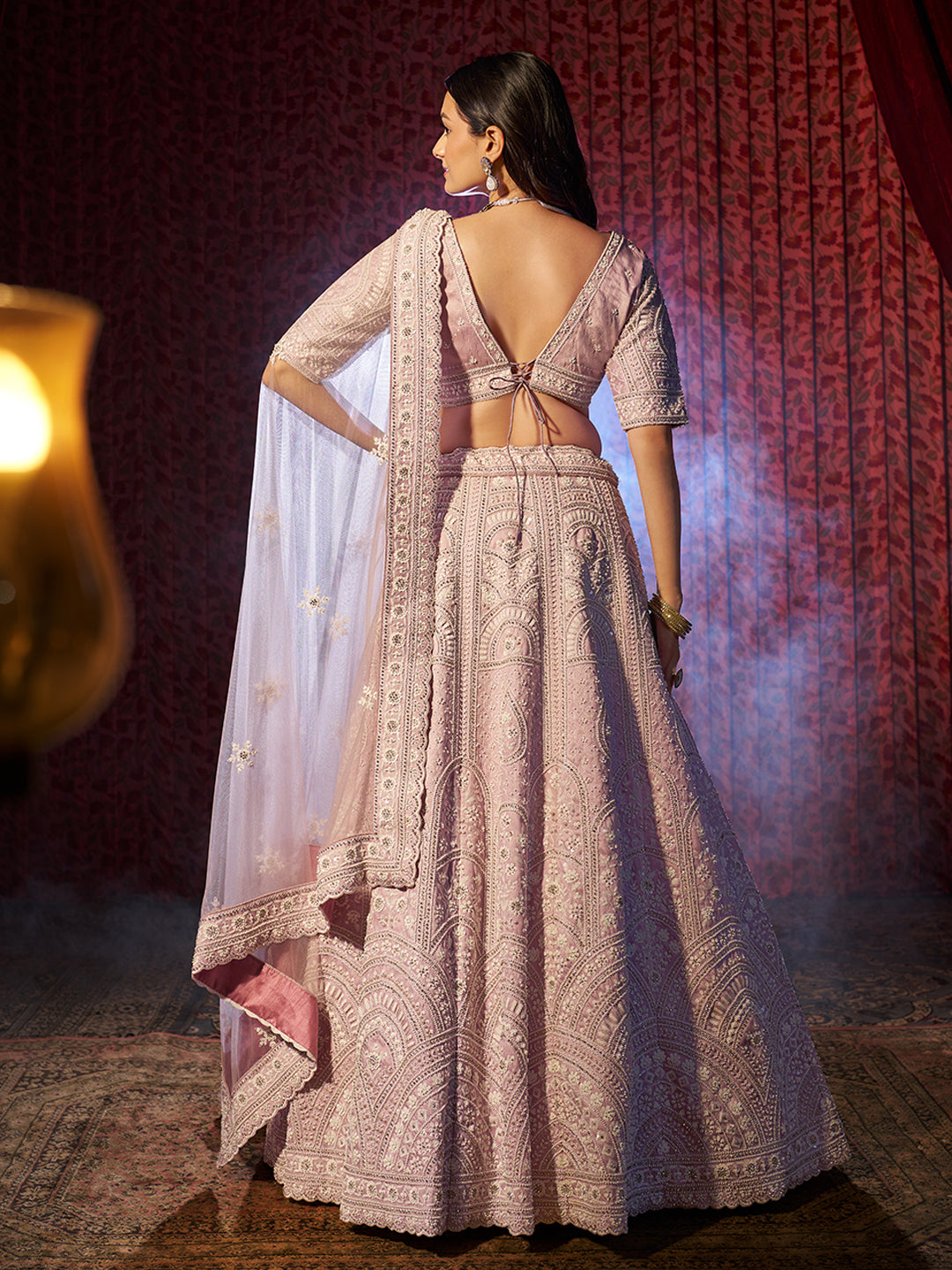 Charming Lilac Silk Lehenga with Lilac Dupatta | Elegance Redefined for Brides