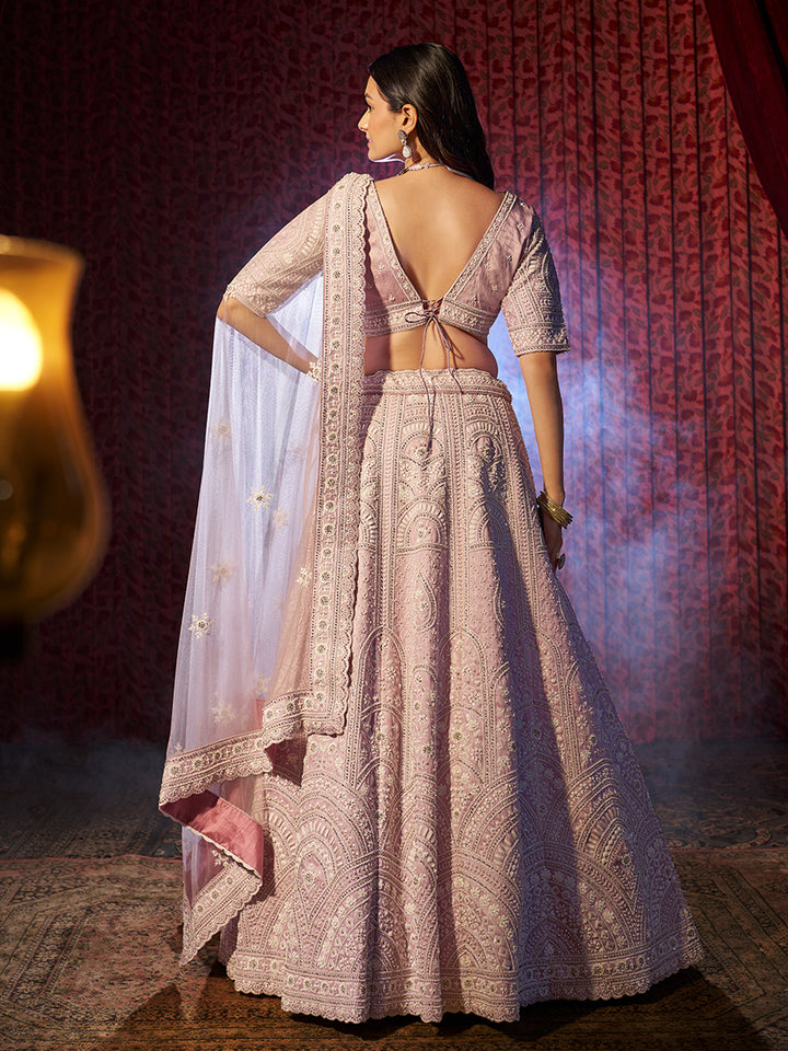Charming Lilac Silk Lehenga with Lilac Dupatta | Elegance Redefined for Brides