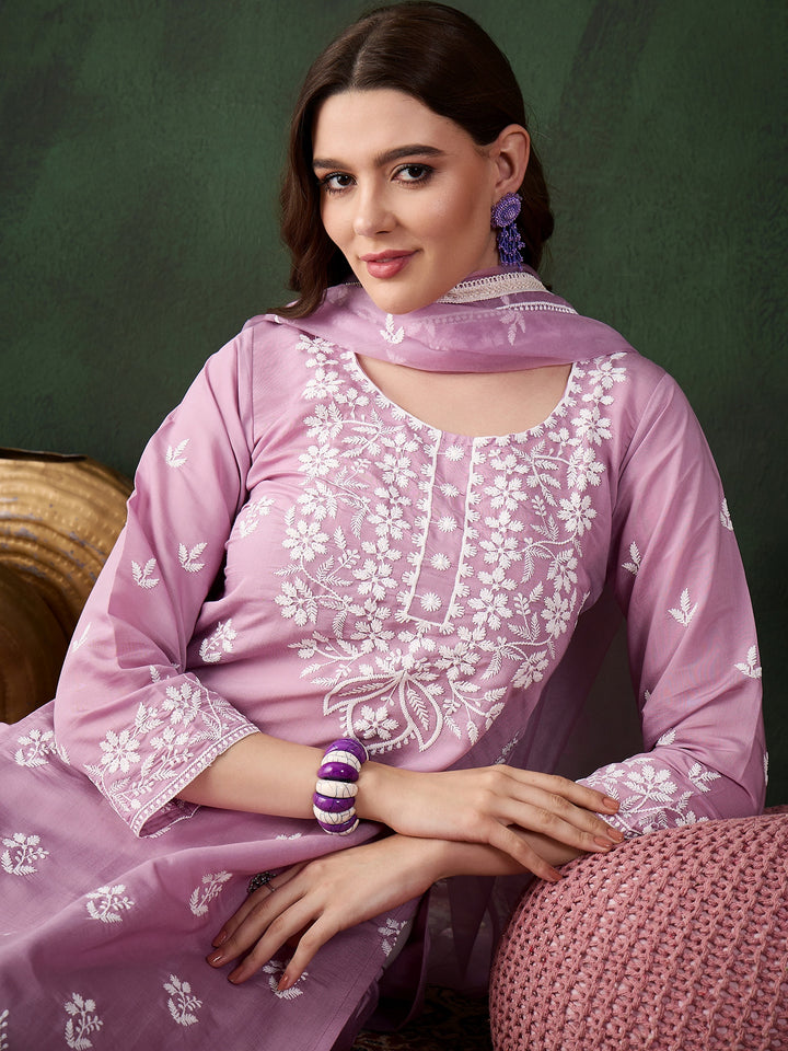 Graceful Baby Pink Roman Silk Top with Bottom | Accentuated by a Organza Dupatta