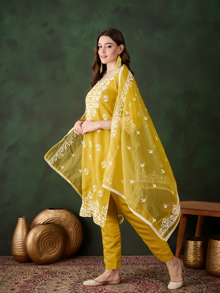 Graceful Baby Pink Roman Silk Top with Bottom | Accentuated by a Organza Dupatta