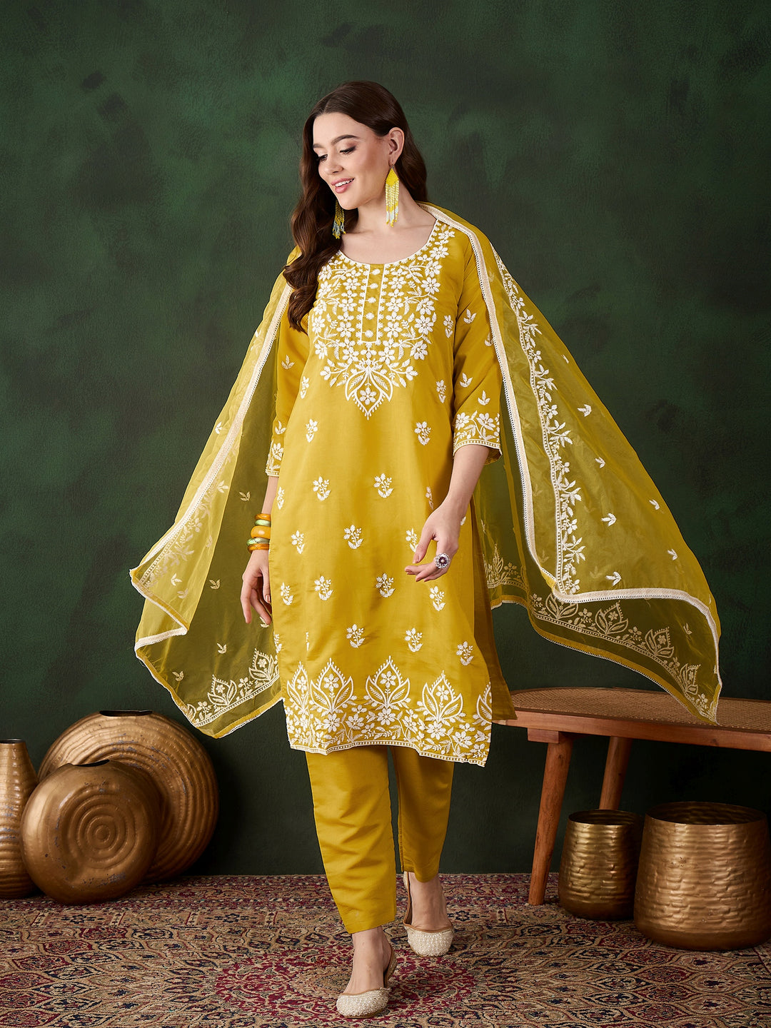Graceful Baby Pink Roman Silk Top with Bottom | Accentuated by a Organza Dupatta