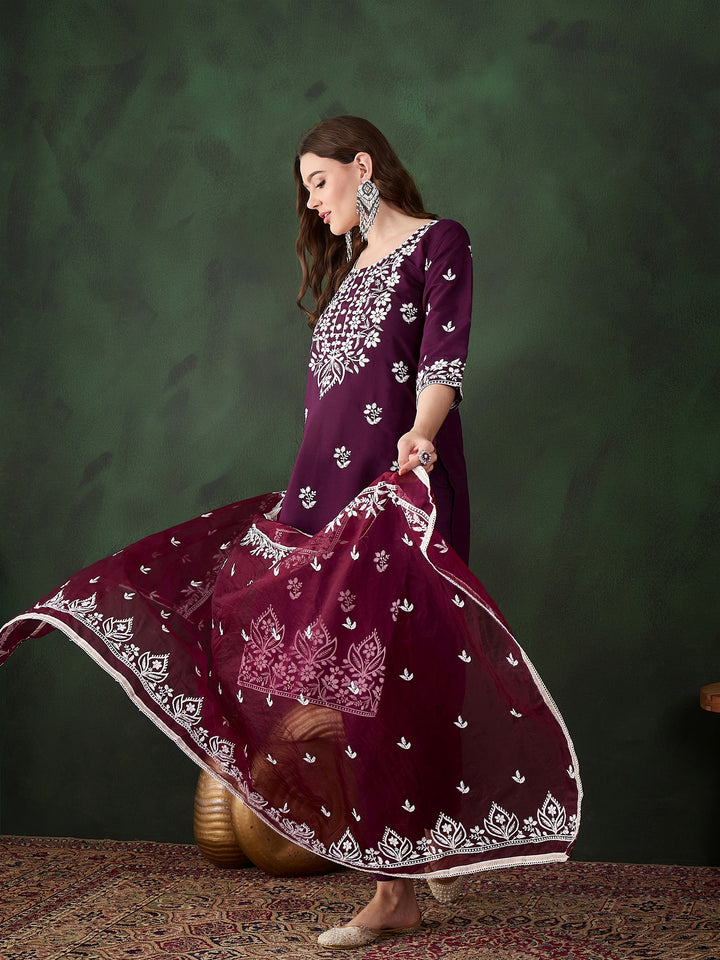 Graceful Baby Pink Roman Silk Top with Bottom | Accentuated by a Organza Dupatta