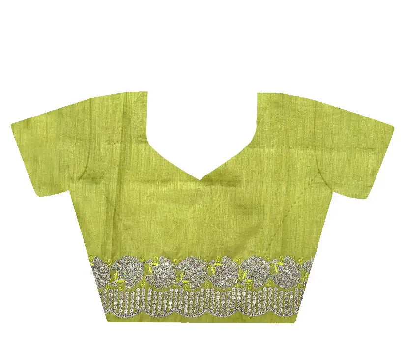 Partywear Gold Crunchy Saree | Sequins, Thread Embroidery & Cut Work