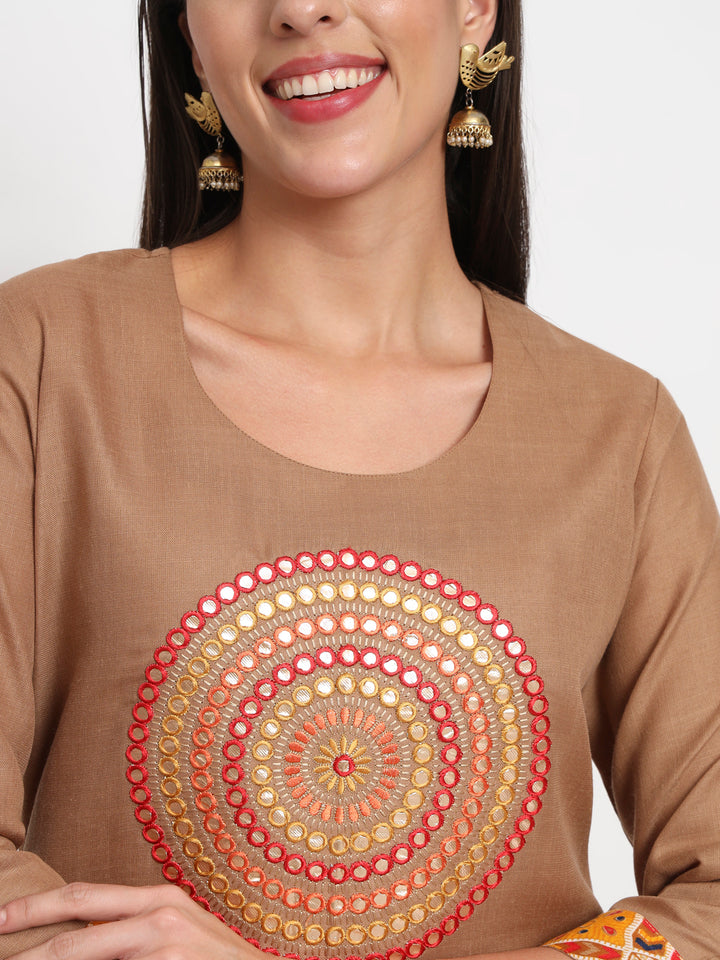 Charming Brown Suit | Magic Cotton top bottom with Muslin dupatta