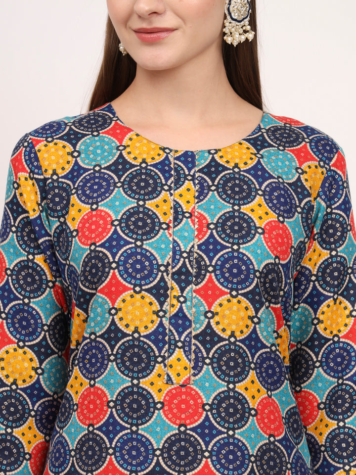 Stunning Dark Blue Suit | Magic Cotton top bottom with Muslin dupatta